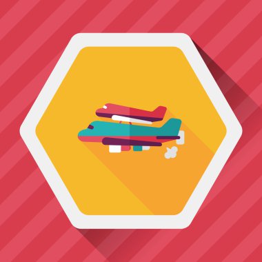 Uzay gemisi ile uzun gölge, eps10 düz simgesi