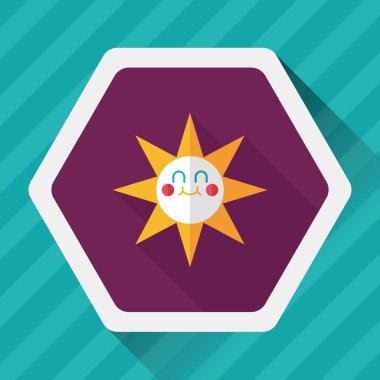 Uzun Gölge, eps10 güneş düz simgesiyle