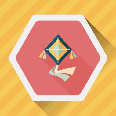 uçurtma düz simgesi ile uzun gölge, eps10