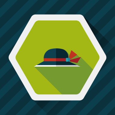 kadın şapka uzun gölge düz simgesiyle