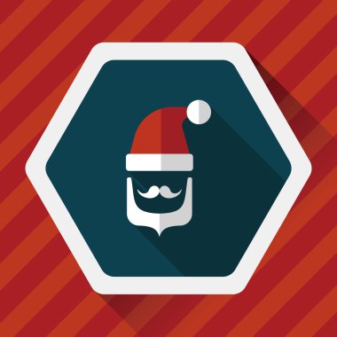 Noel Baba uzun gölge, eps10 düz simgesi