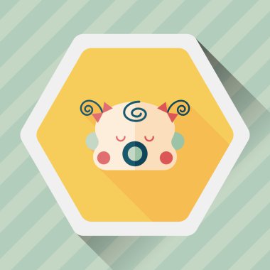 Bebek gril düz simgesi ile uzun gölge, esp10