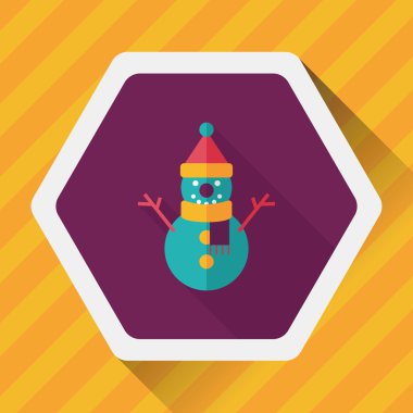 kardan adam düz simgesi ile uzun gölge, eps10