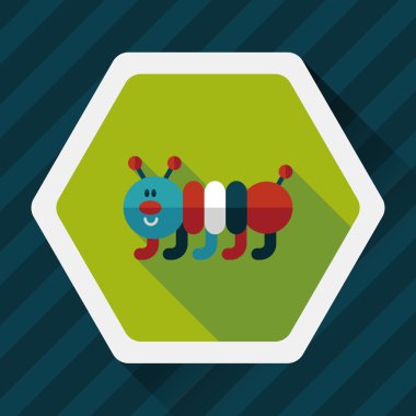 Caterpillar düz simgesi ile uzun gölge, eps10