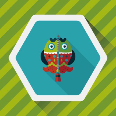 Çin yeni yılı uzun gölge, eps, düz simgesiyle Çince lu balık.