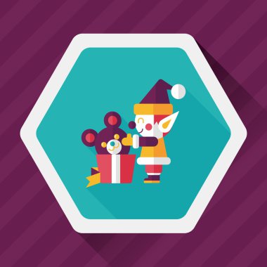 Uzun Gölge, eps10 ile Noel elf düz simgesi