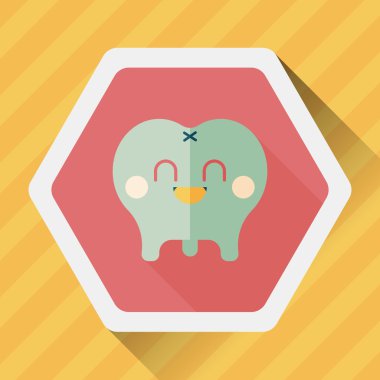 Uzun gölgeler, eps10 ile diş düz stil simgesi