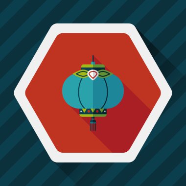 Çin yeni yılı uzun gölge, eps10, Çinli bir dekor ile düz simgesi