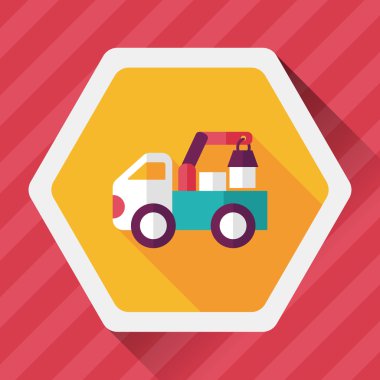 kamyon uzun gölge, eps10 düz simgesi