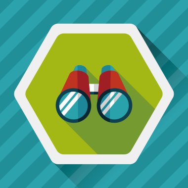 uzun gölge ile dürbün düz simgesi