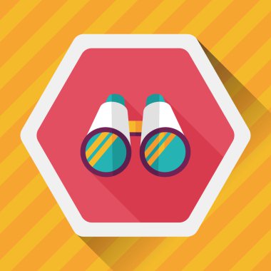 uzun gölge ile dürbün düz simgesi