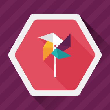 Uzun gölgeli yel değirmeni simgesi