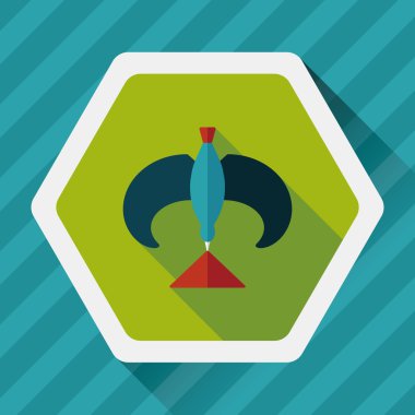 kuş düz simgesi uzun gölge ile Dengeleme