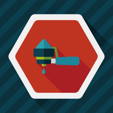 Uzungölgeli kahve makinesi düz simgesi, eps10