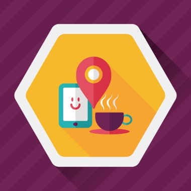 Uzun Gölge, eps10, kahve için gittiğinizde kahve düz simgesiyle 