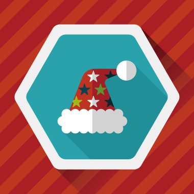 Uzun Gölge, eps10 ile Noel şapka düz simgesi