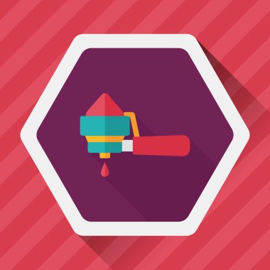 Uzungölgeli kahve makinesi düz simgesi, eps10