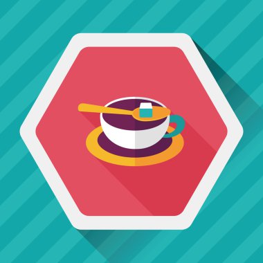 Uzun Gölge, eps10 ile kahve düz simgesi