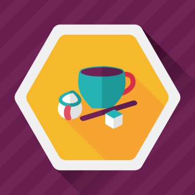 Uzun Gölge, eps10 ile kahve düz simgesi