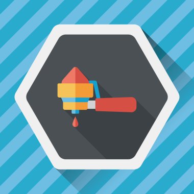 Uzungölgeli kahve makinesi düz simgesi, eps10