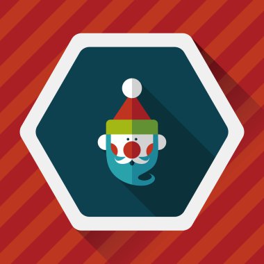 Noel Baba uzun gölge, eps10 düz simgesi