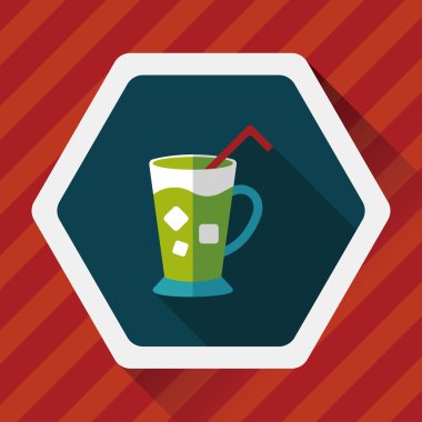 Uzun Gölge, eps10 buzlu içecek düz simgesiyle