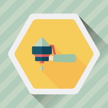 Uzungölgeli kahve makinesi düz simgesi, eps10