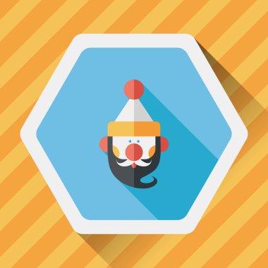 Noel Baba uzun gölge, eps10 düz simgesi