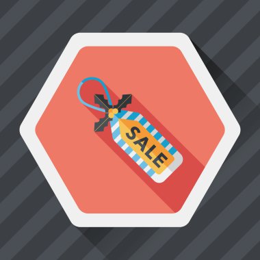 Noel satış etiketi düz simgesi ile uzun gölge, eps10