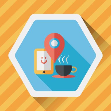 Uzun Gölge, eps10, kahve için gittiğinizde kahve düz simgesiyle 