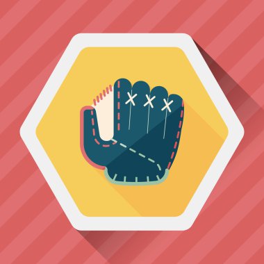 Uzun Gölge, eps10 ile beyzbol eldiveni düz simgesi