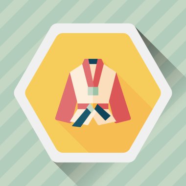 Karate takımı düz simgesi ile uzun gölge, eps10