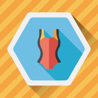 Yüzme uygun uzun gölge, eps10 ile düz simgesi