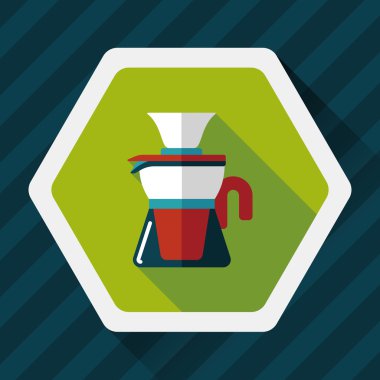 Uzun Gölge, eps10 ile kahve su ısıtıcısı düz simgesi