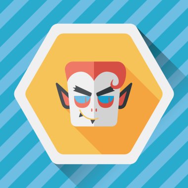 vampir düz simgesi ile uzun gölge, eps10