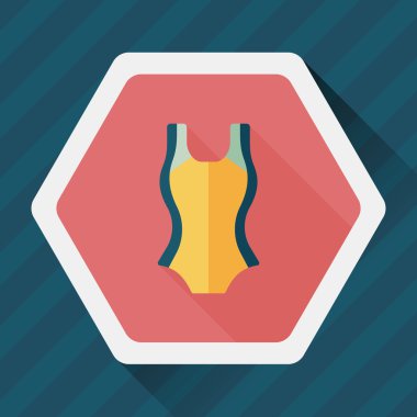 Yüzme uygun uzun gölge, eps10 ile düz simgesi