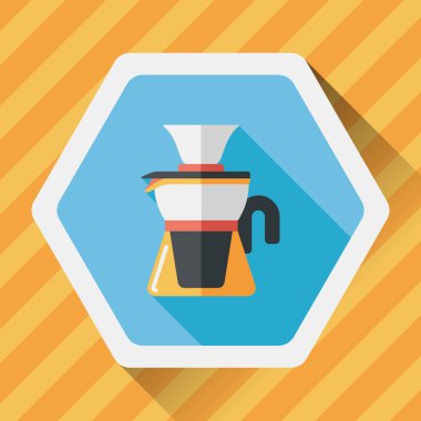 Uzun Gölge, eps10 ile kahve su ısıtıcısı düz simgesi
