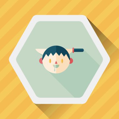 Cadılar Bayramı boy düz simgesi ile uzun gölge, eps10