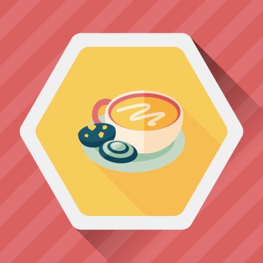 kahve çikolata düz simgesi uzun gölge, eps10 ile olan