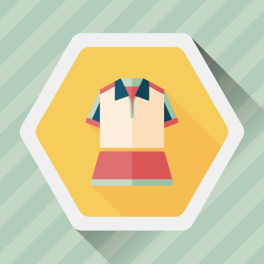 Spor kıyafeti düz simgesi ile uzun gölge, eps10