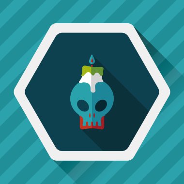 Uzun Gölge, eps10 ile kafatası mum düz simgesi