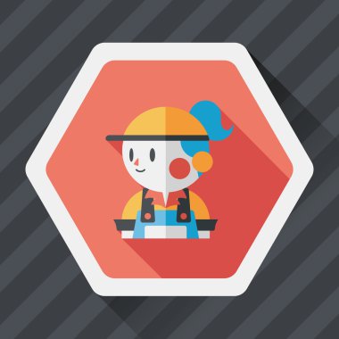 Kahve Dükkanı katip düz simgesi ile uzun gölge, eps10