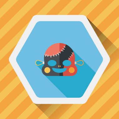 Cadılar Bayramı zombi düz simgesi ile uzun gölge, eps10