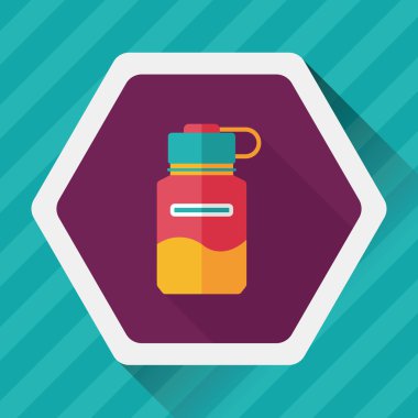 Su şişesi uzun gölge, eps10 düz simgesiyle