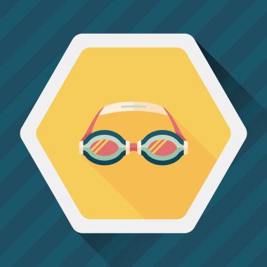 Uzun Gölge, eps10 ile düz simgesi Yüzme gözlüğü