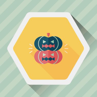 Balkabağı canavarı düz simgesi ile uzun gölge, eps10