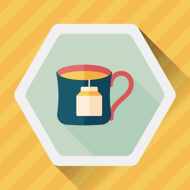 teabag uzun gölge, eps10 düz simgesiyle