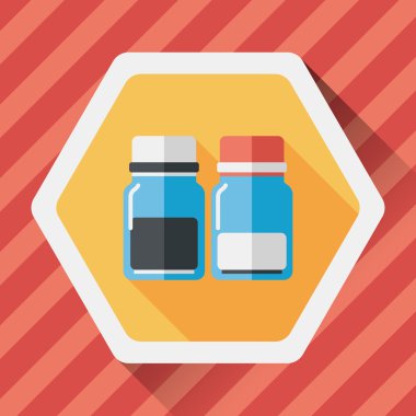 Uzun Gölge, eps10 ile cam şişeli içecekler düz simgesi