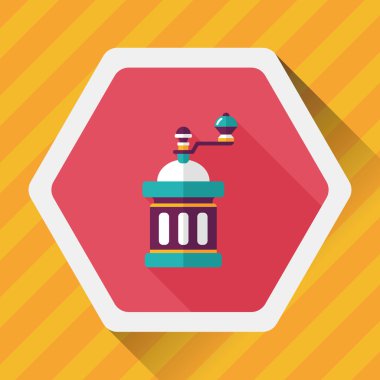 Uzungölgeli kahve makinesi düz simgesi, eps10