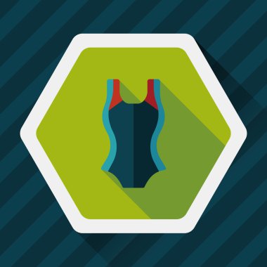 Yüzme uygun uzun gölge, eps10 ile düz simgesi